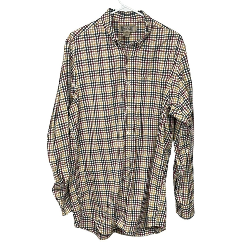 Duluth Trading Co. Plaid Button Down Shirt Large Tall